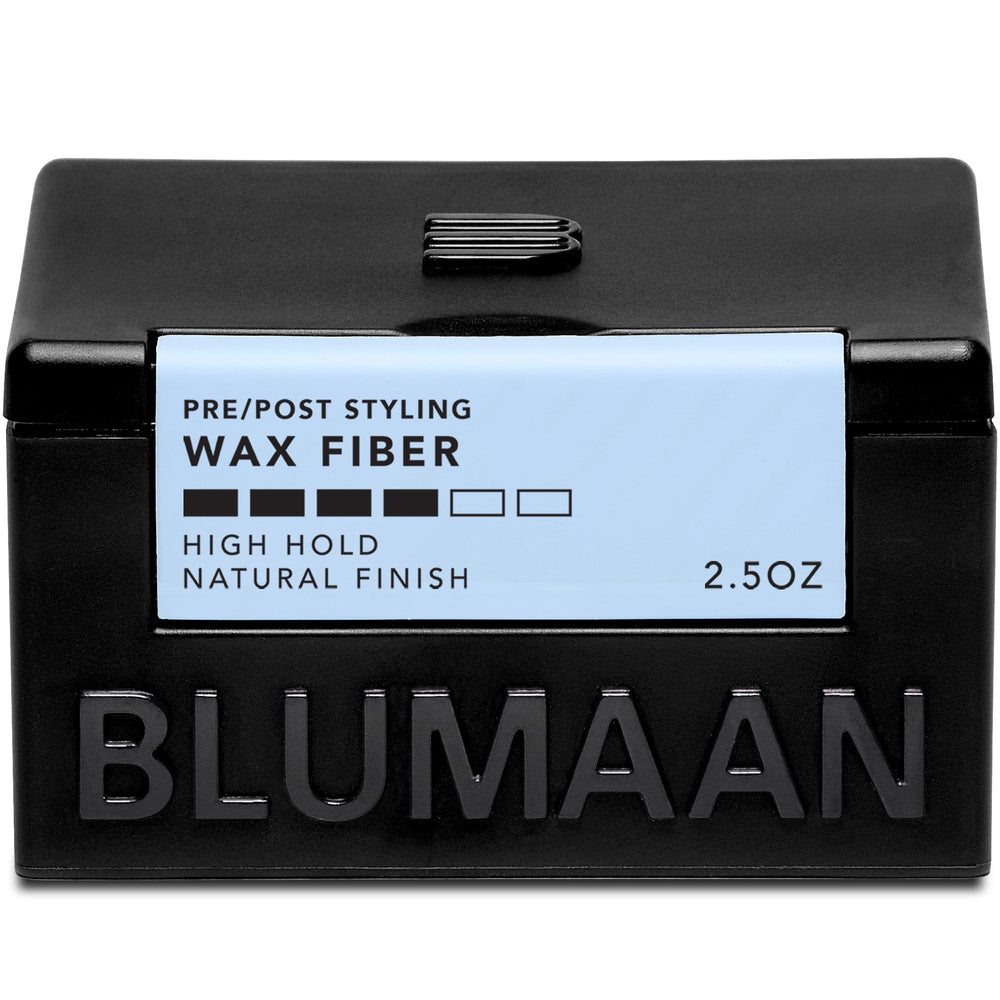 BluMaan Meraki Wax Fiber bottle with all-day hold and natural matte finish.
