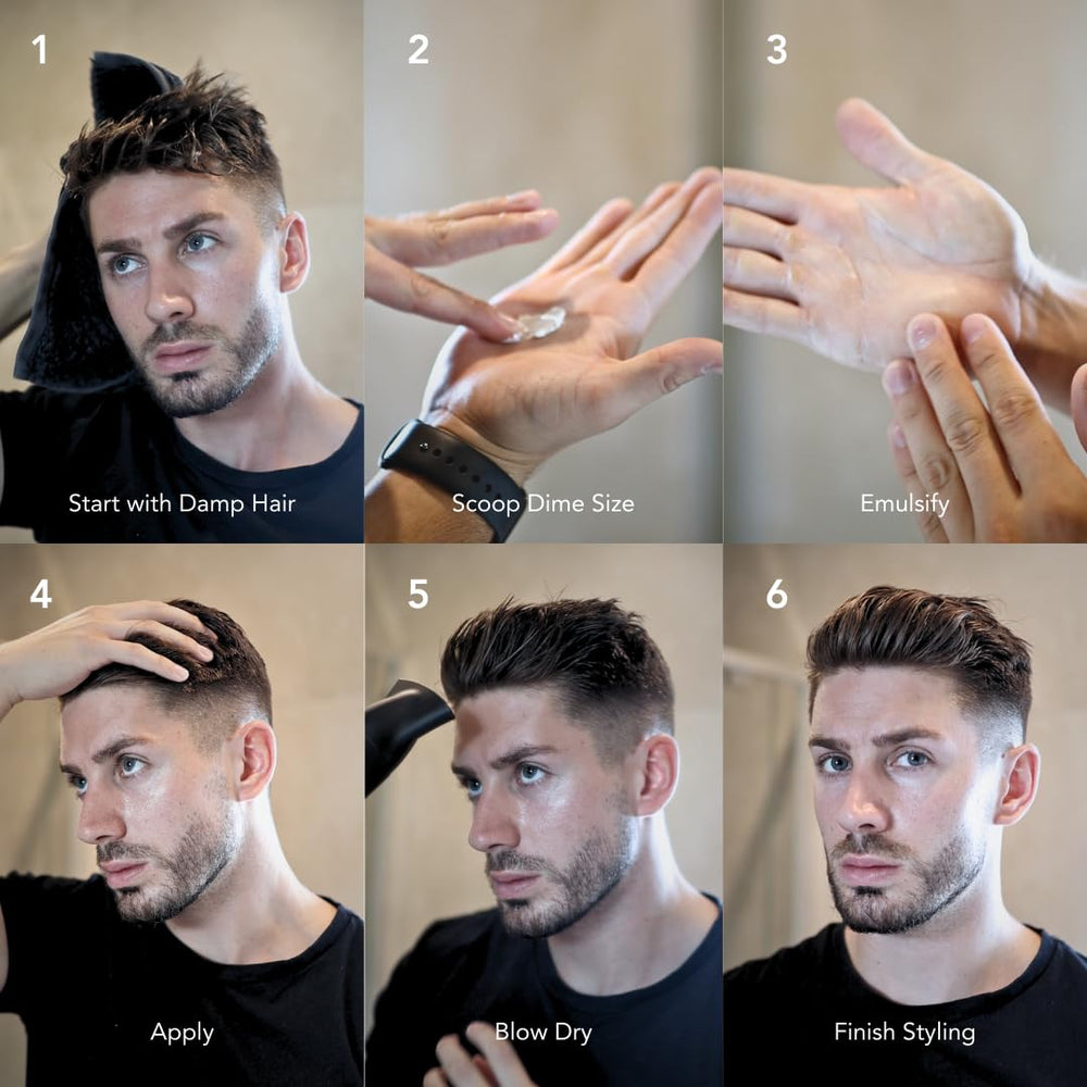 BluMaan Meraki Wax Fiber pre-styling use before blow-drying for volume.