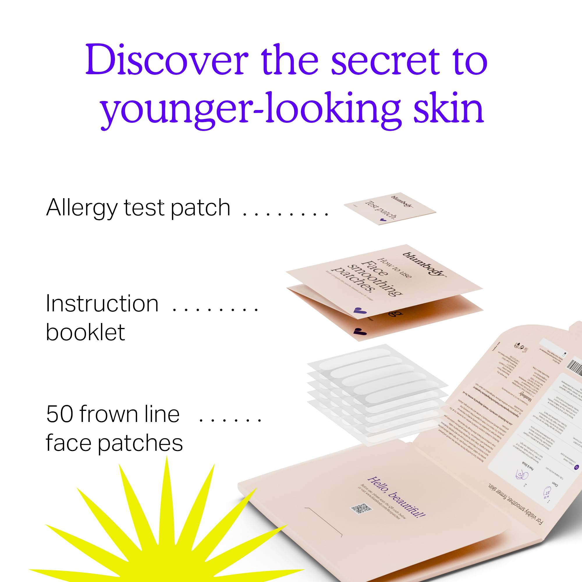 BLUMBODY overnight patches on skin—potential wrinkle-reducing routine