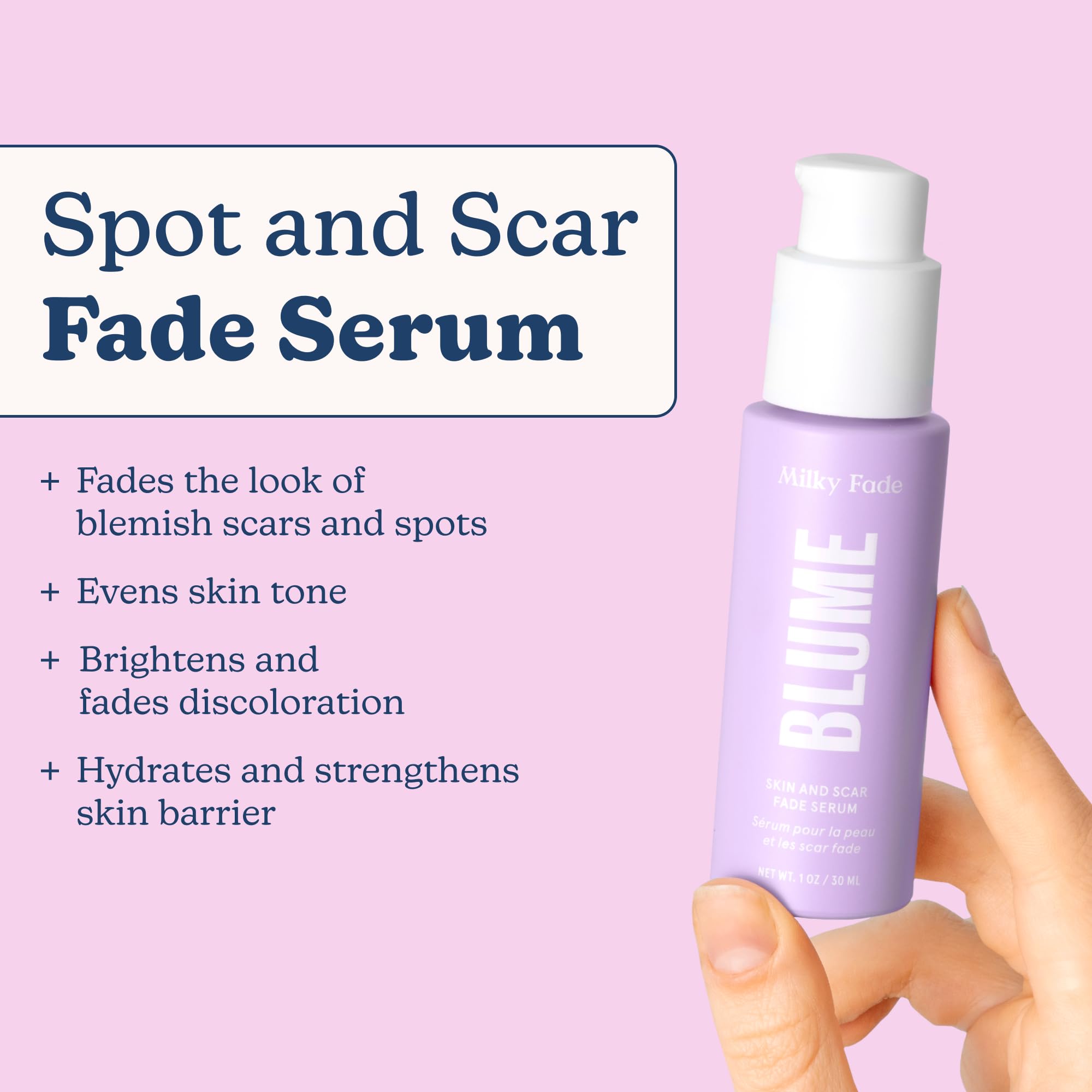 Milky Fade with Niacinamide and Vitamin C for clearer, more even skin.