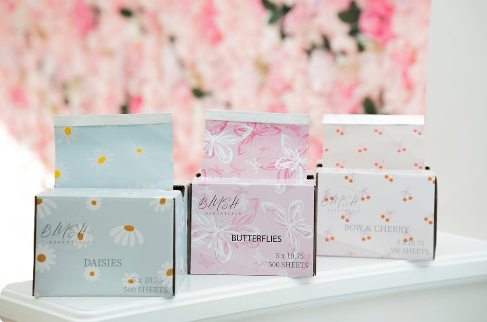 Blush Essentials Bow&Cherry foils in a sturdy pack for daily salon use