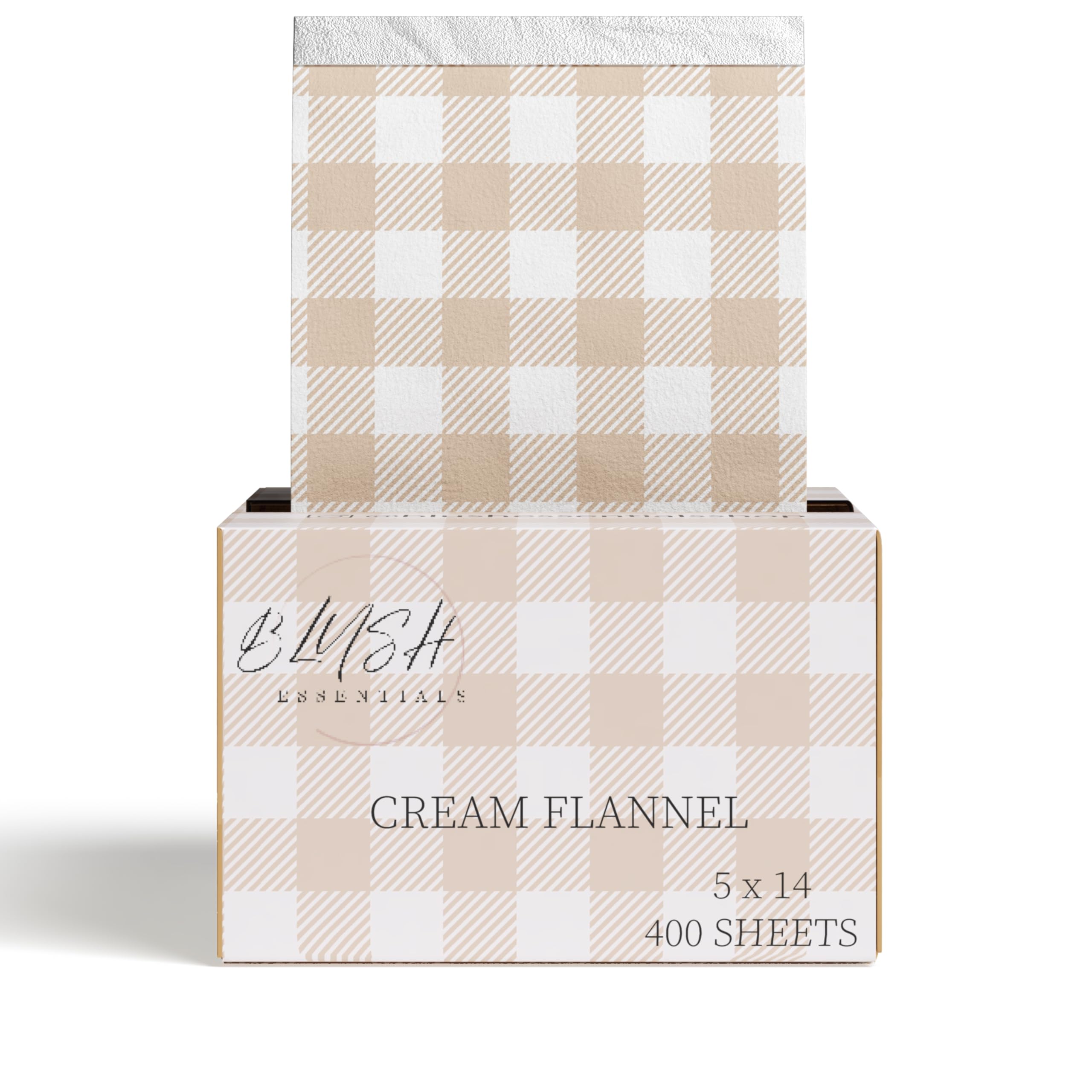 Blush Essentials cream flannel pop up foil dispenser keeps your workstation tidy during color applications.