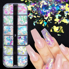 BMKKOT mermaid nail sequins pink blue green for mermaid-inspired sparkle.
