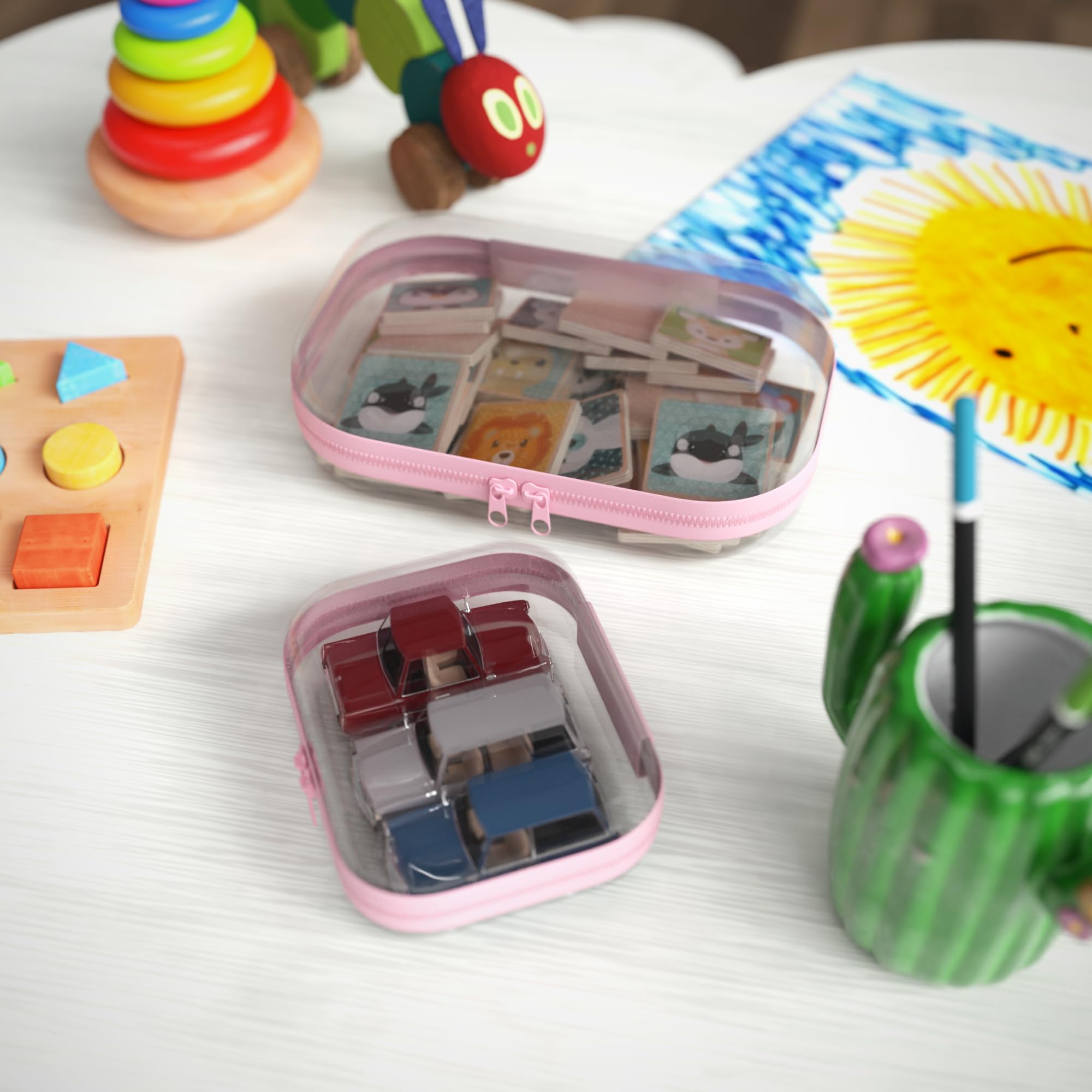 B'More Brands travel organization case in use for cosmetics and toys