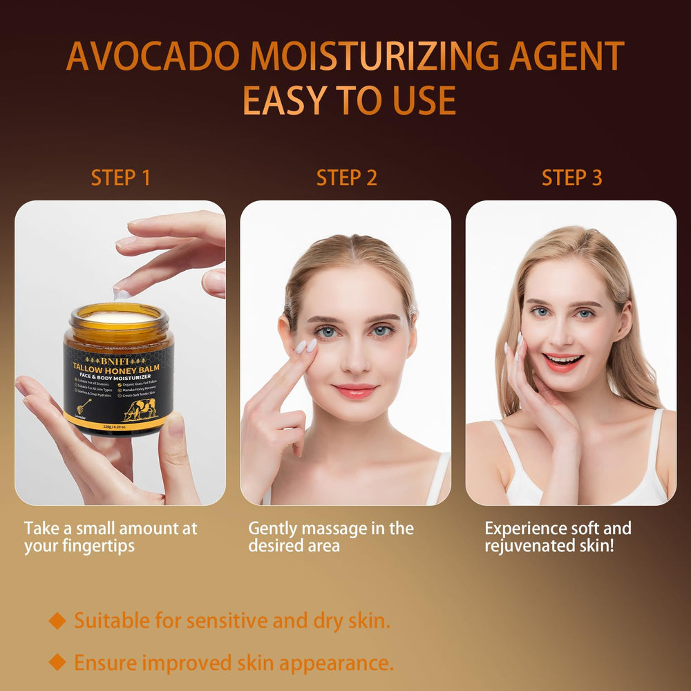 BNIFI balm on face and body for all-season hydration.