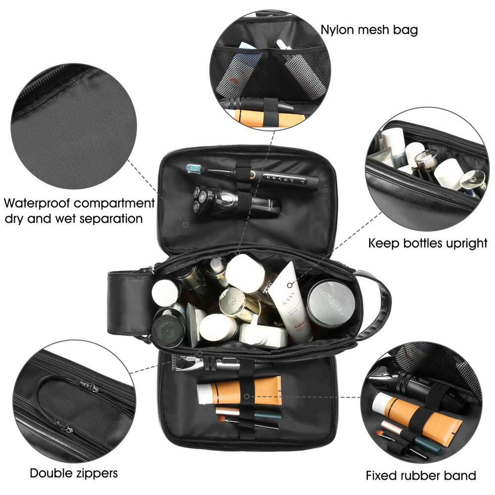 BNSPOCKET leather handle and side view showing portability for travel convenience.