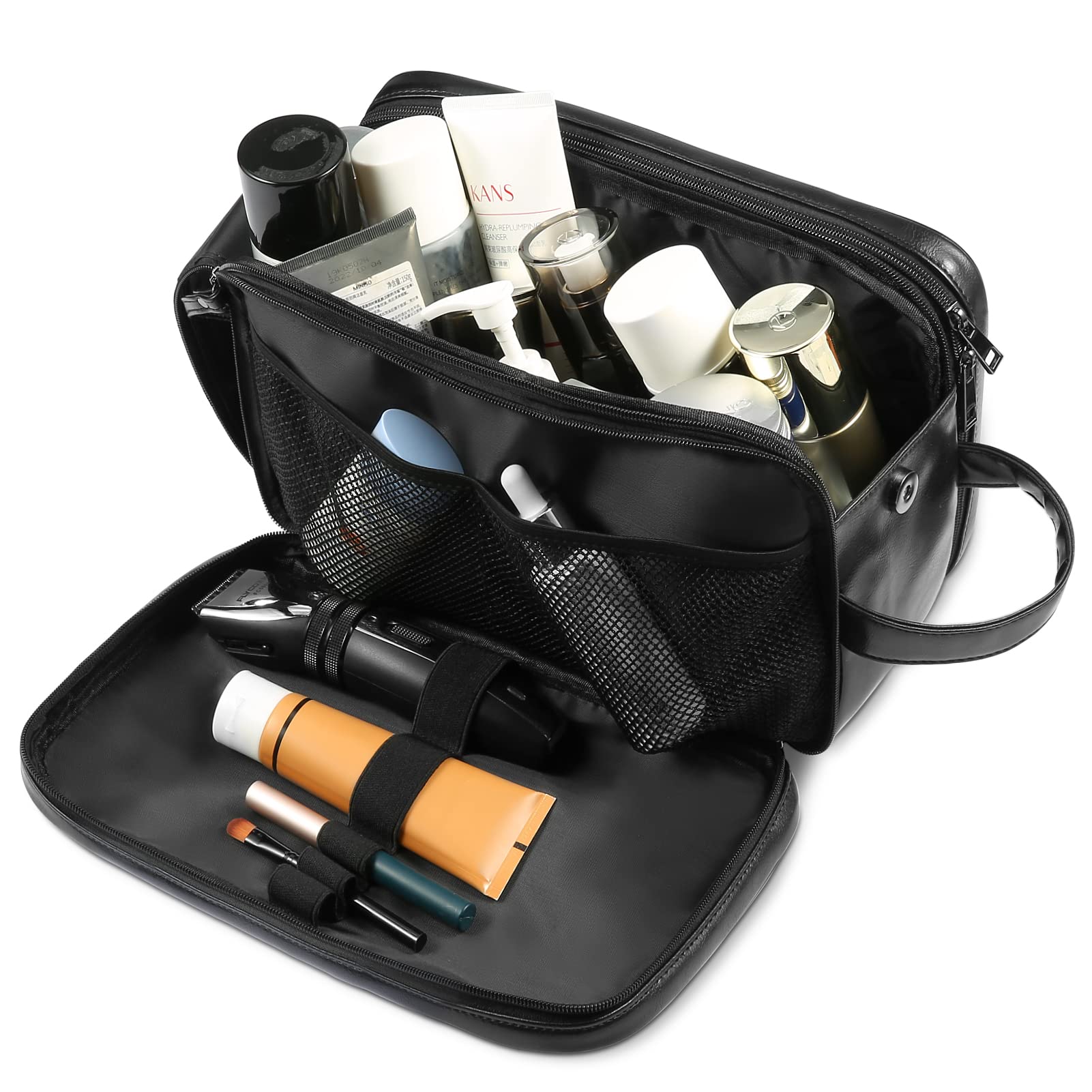 BNSPOCKET inside organization with multiple compartments for easy toiletries arrangement.