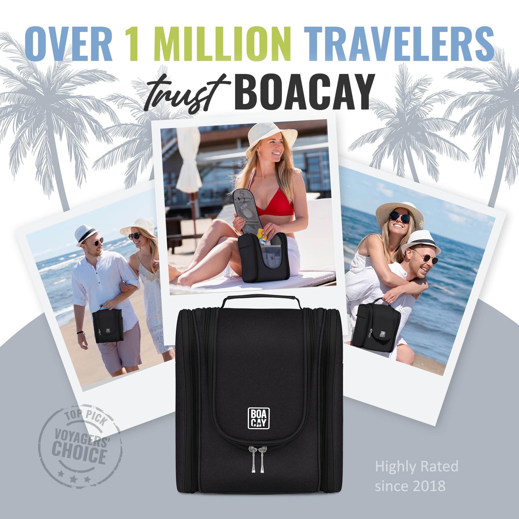 BOACAY portable organiser doubles as a Dopp kit for home or travel