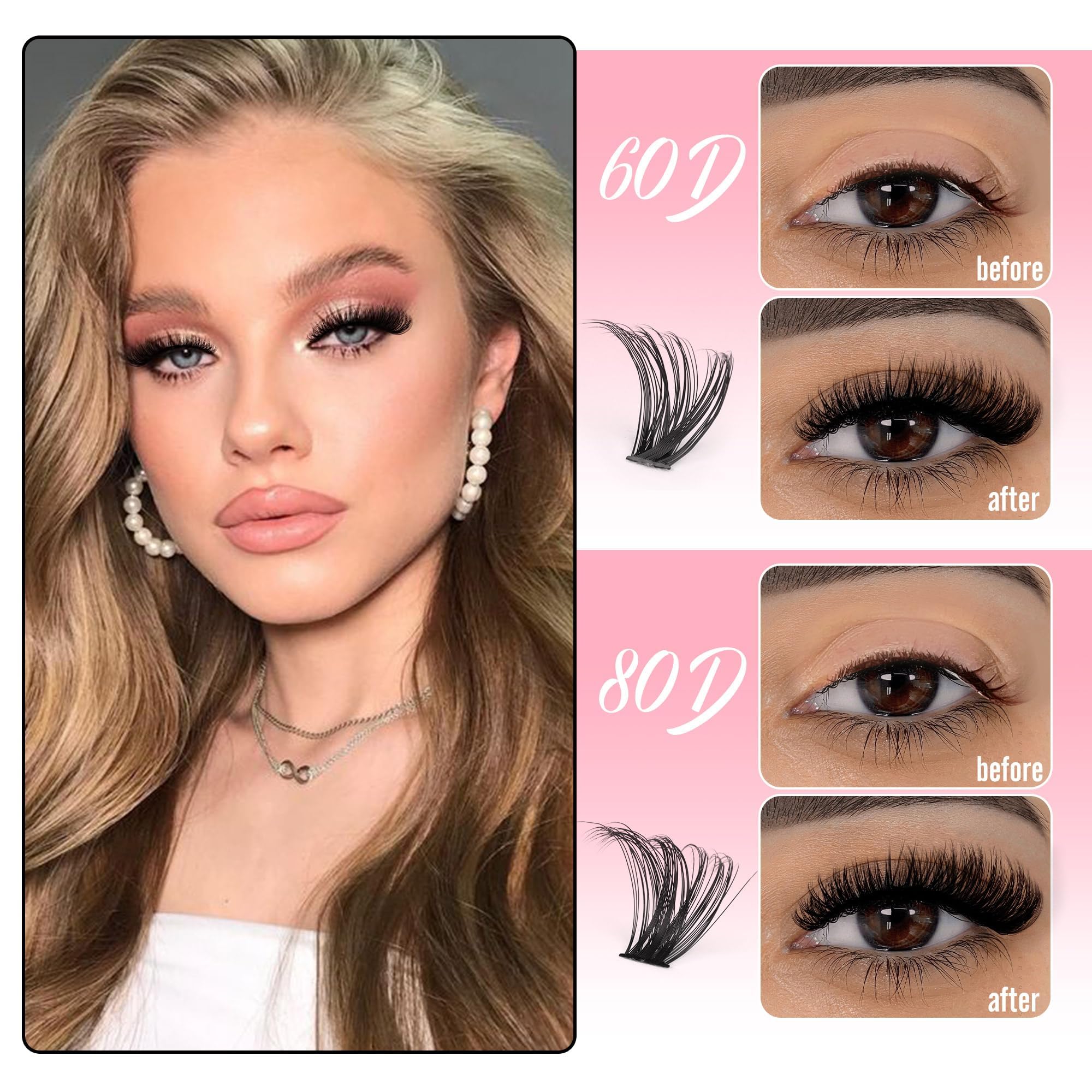 Boahankuke 640pcs collection showing bundled lashes for versatile volume looks