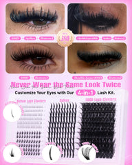 Boahankuke lash clusters kit wispy lashes sets perfect for natural day-to-night transitions.