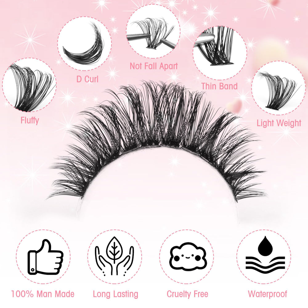 Boahankuke wispy style 1 lash clusters natural fullness for brighter eyes