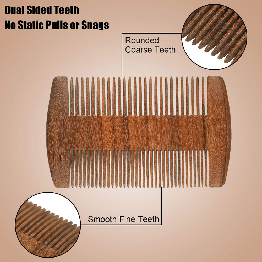 Boao beard comb dual-action teeth design for flexible grooming