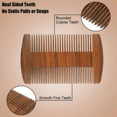 Boao beard comb dual-action teeth design for flexible grooming