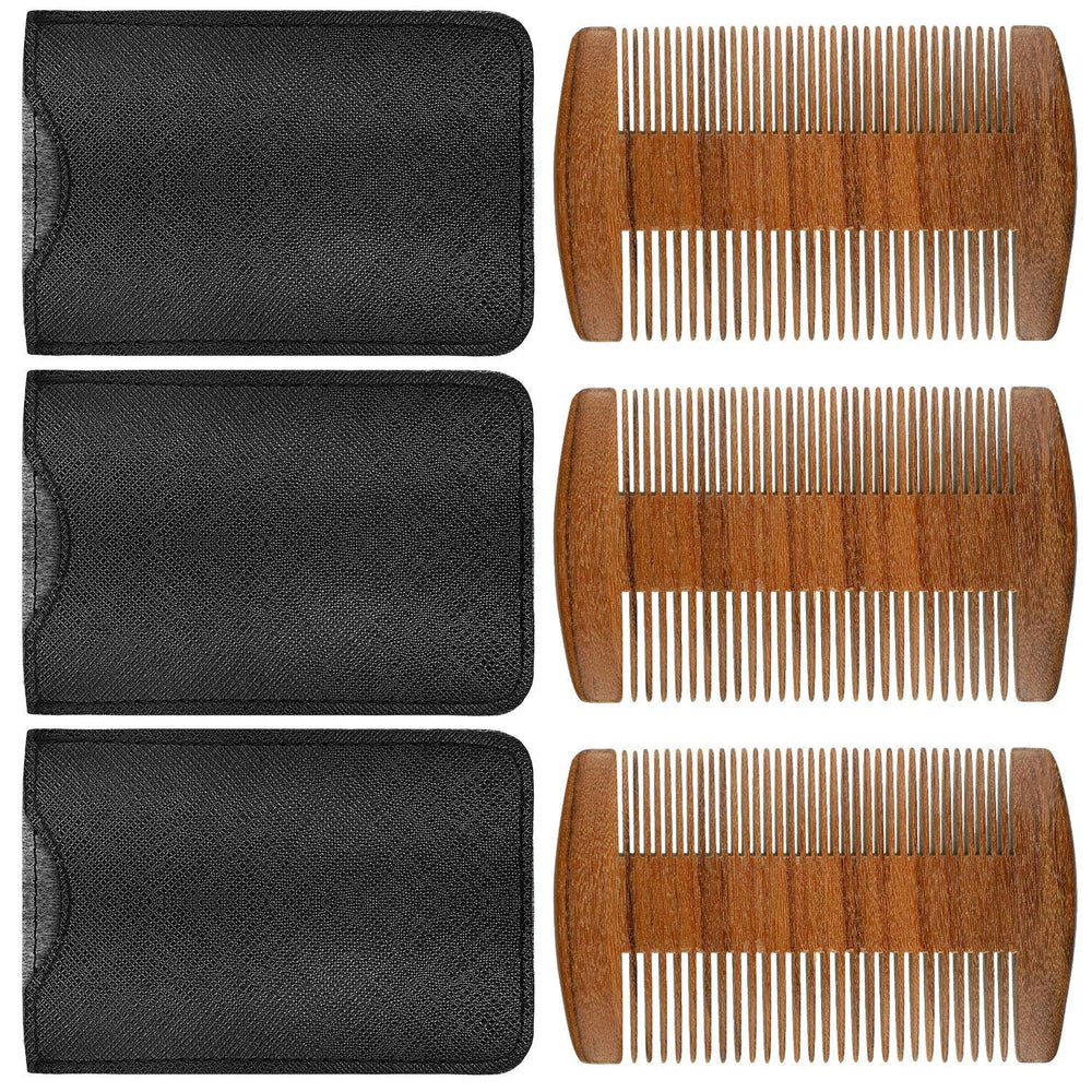 Boao beard comb three-pack sandalwood shown with gift-ready packaging for gifting