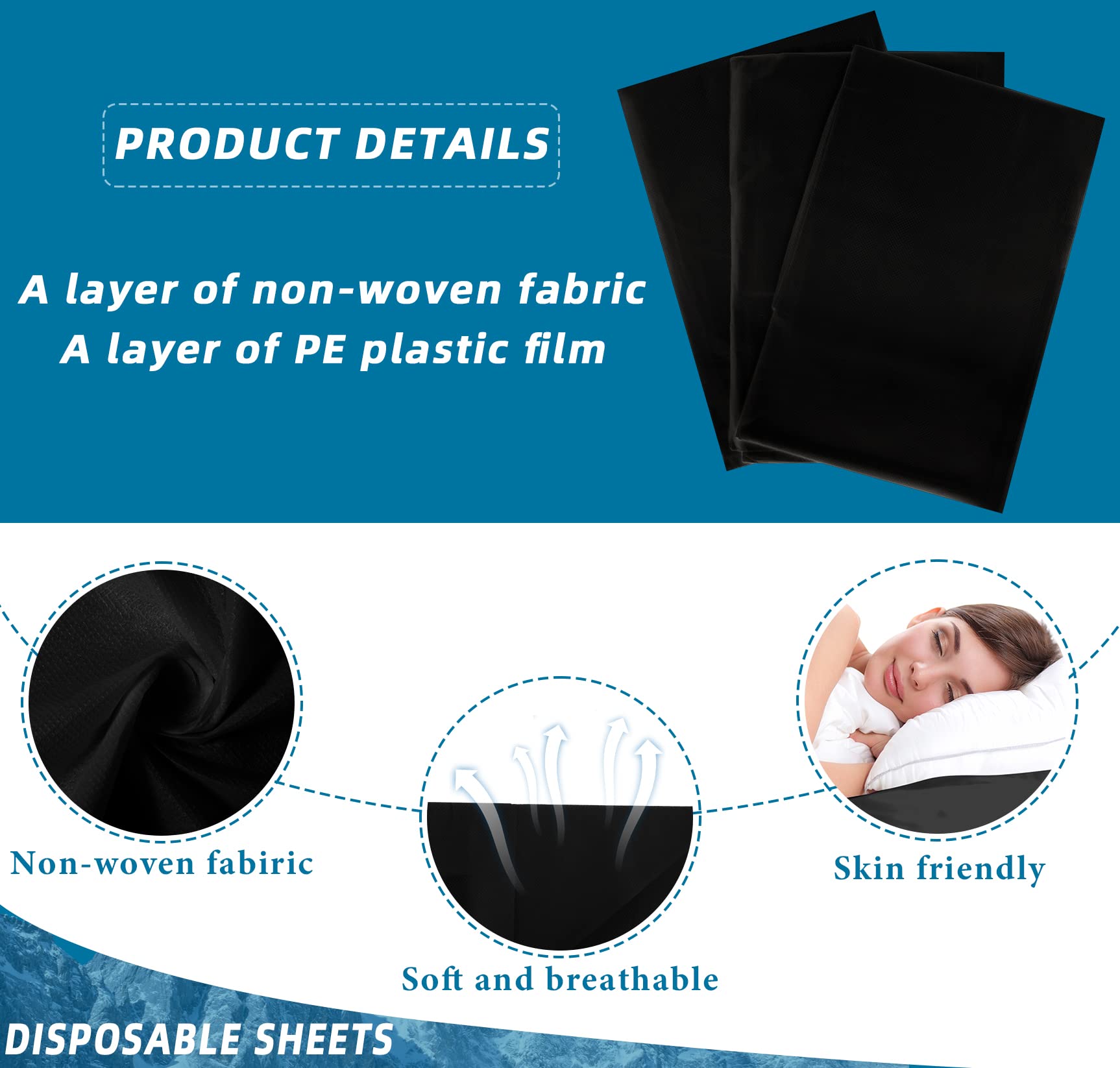 Boao disposable bed sheet folded for travel and quick setup.