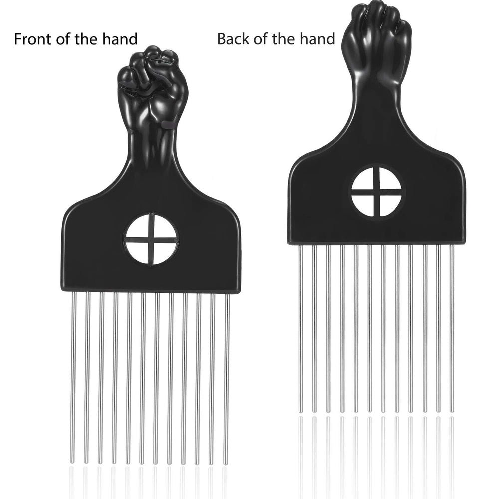 Boao classic fist-design handle on metal hair pick