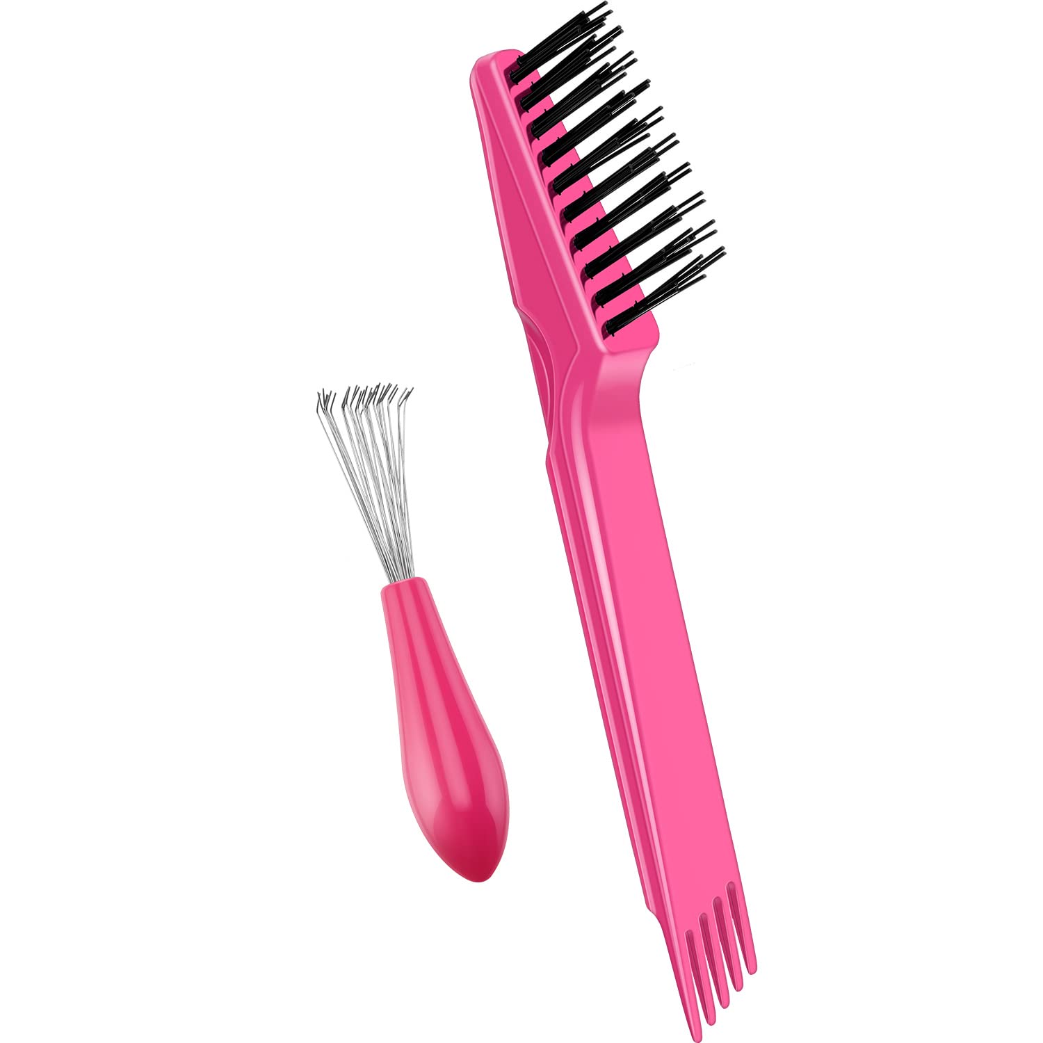 Boao double-headed hair cleaning brush in pink for thorough debris removal