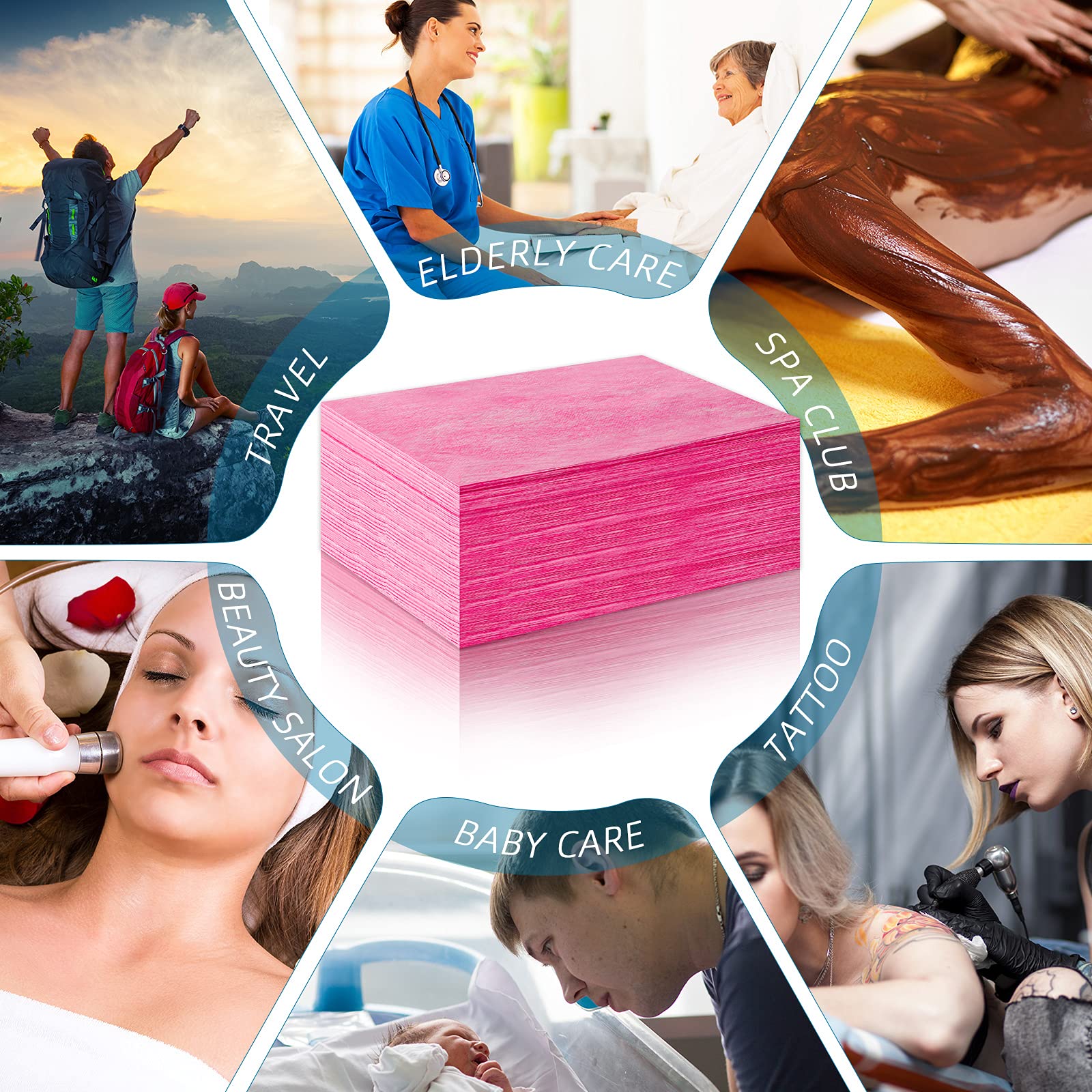 Boao hotel and salon bedding protection highlighting mess-free sessions.