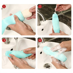 Boao mesh soap bag in use with fragrant handmade soap provides lather.