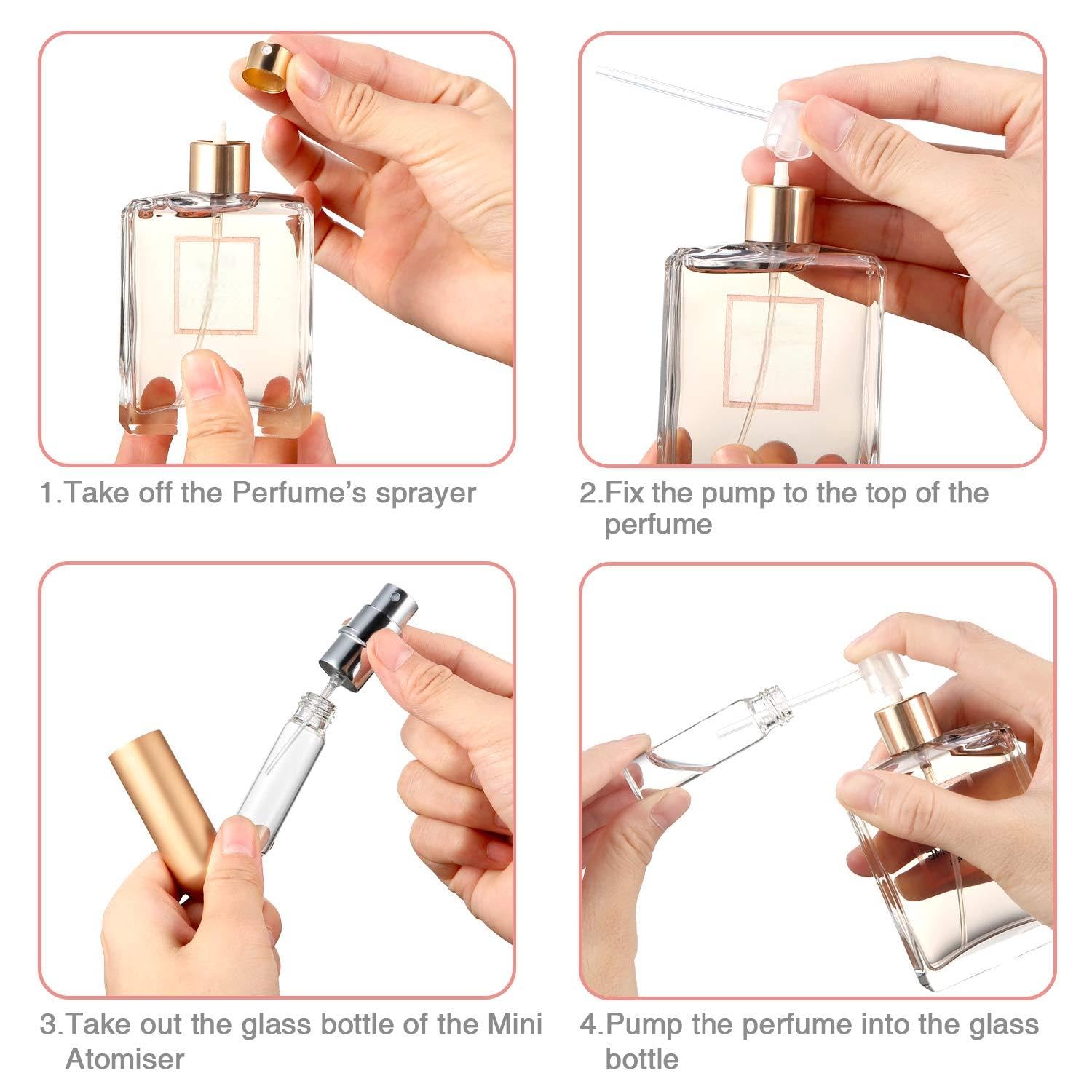 Boao no-leak refill system for spill-free perfume transfers