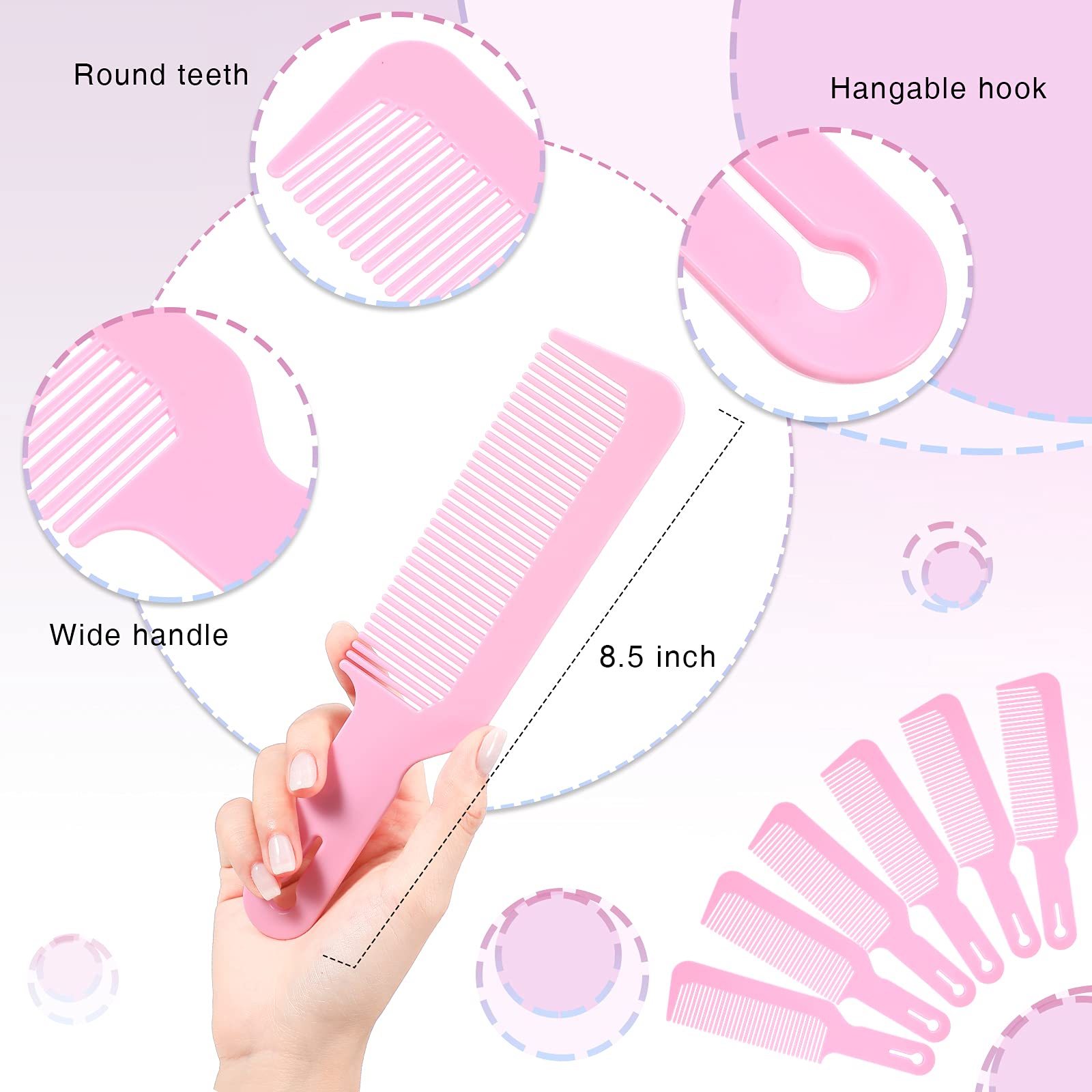 Boao anti-static heat-resistant hair combs reduce snagging during styling.