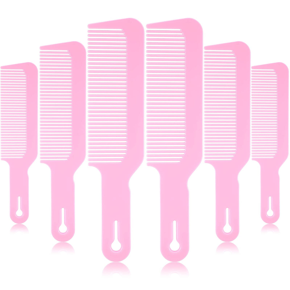 Boao pink hair combs with flat-top design for precise clipper cuts and shine.