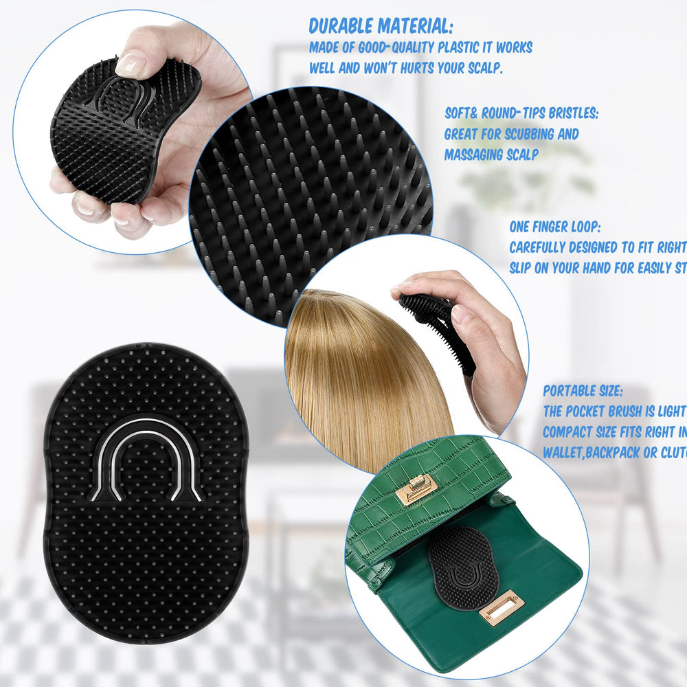 Boao pocket comb 12-pack black ring-design for secure finger fit during use