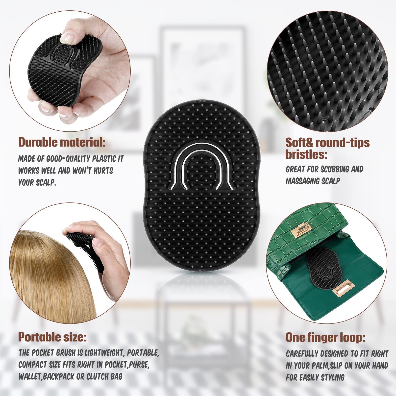 Boao pocket comb 12-pack black shampoo-use-friendly for applying product while styling