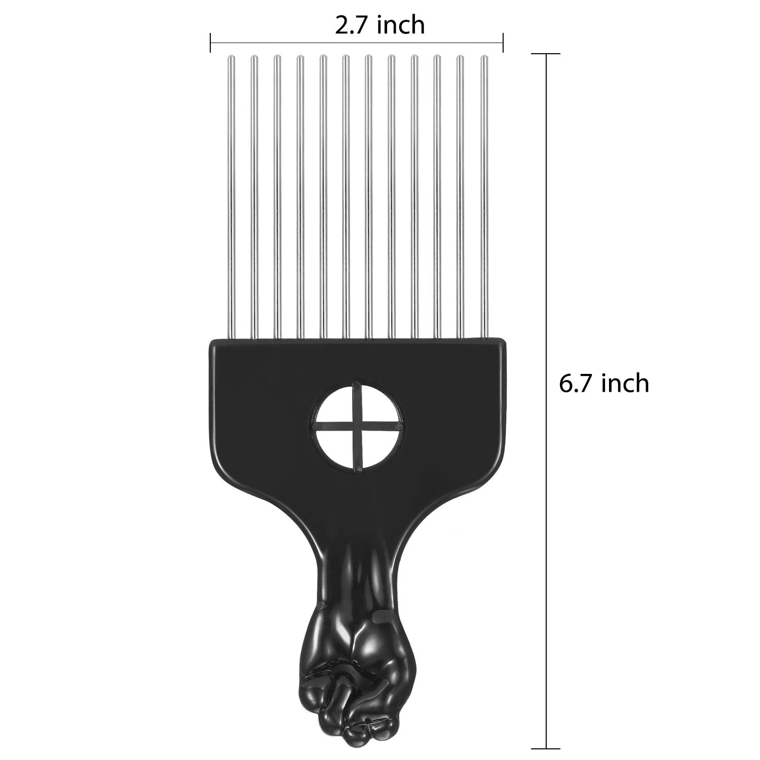 Polished metal teeth and durable construction of Boao hair pick