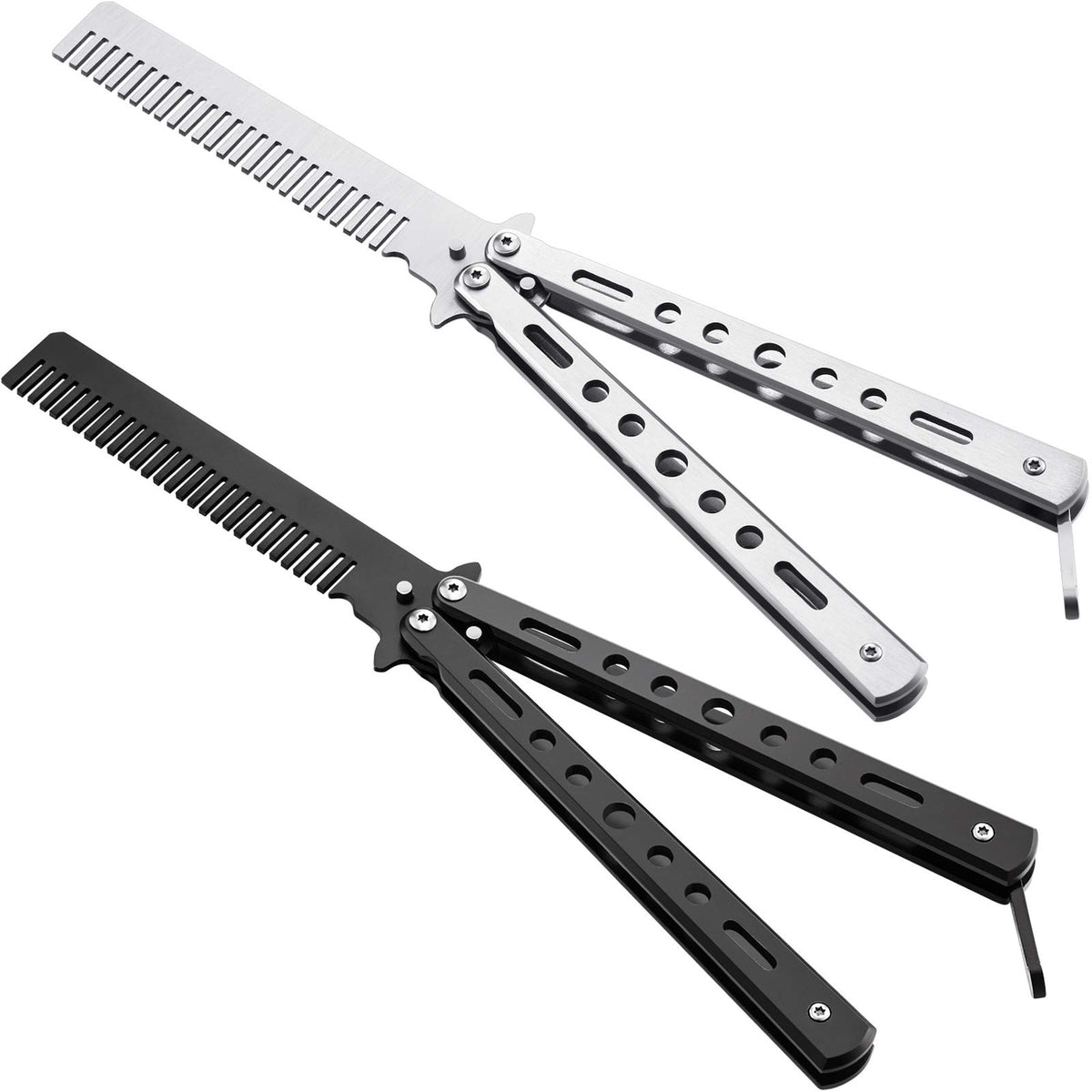 Boao stainless steel folding comb open black for on-the-go styling and practice