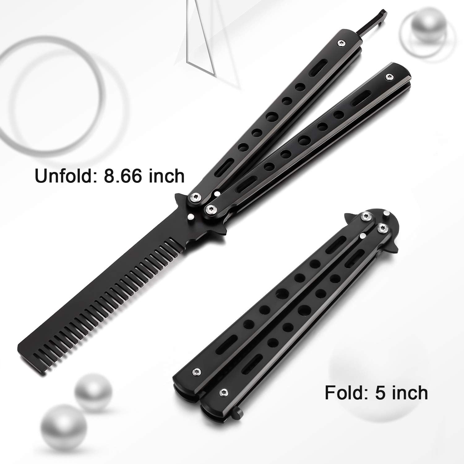 Boao stainless steel folding comb open silver ideal for outdoor grooming sessions