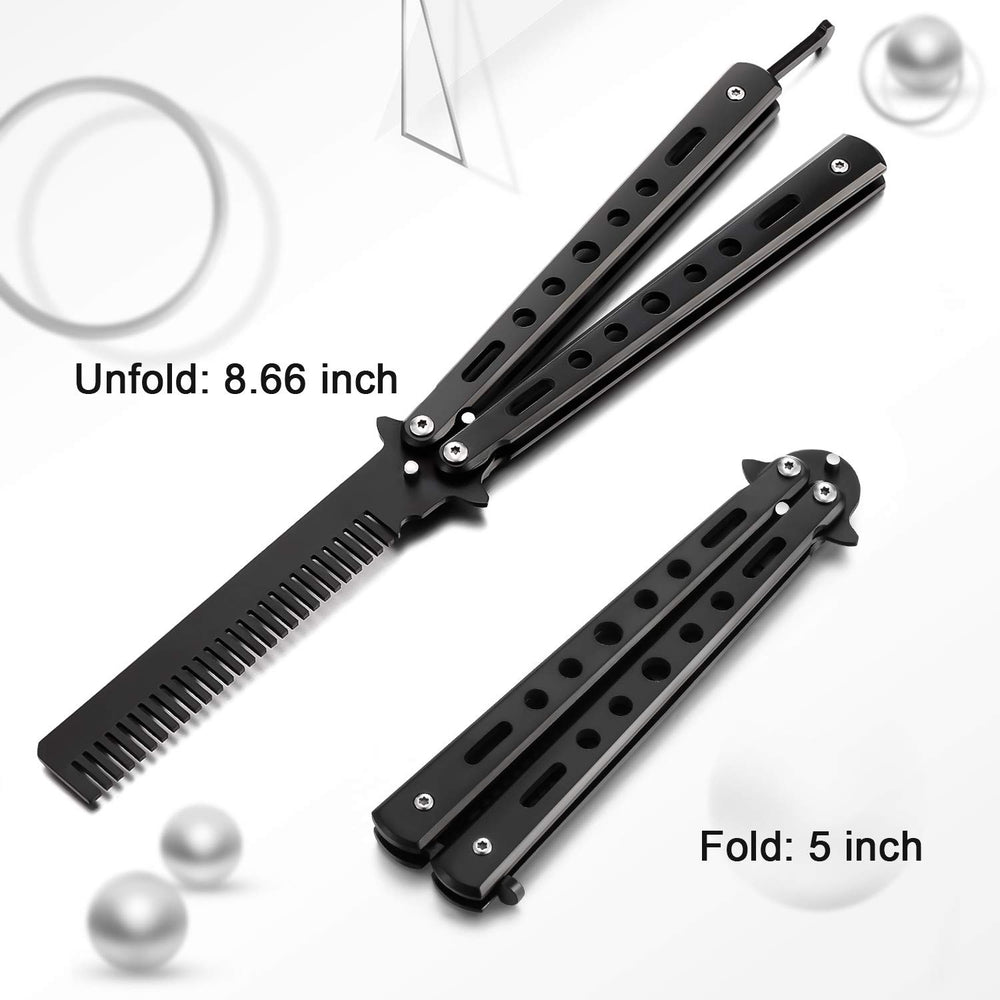 Boao stainless steel folding comb open silver ideal for outdoor grooming sessions