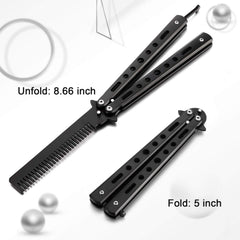 Boao stainless steel folding comb open silver ideal for outdoor grooming sessions