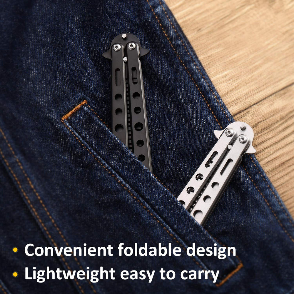 Boao stainless steel folding comb pocket-friendly black for easy access during adventures