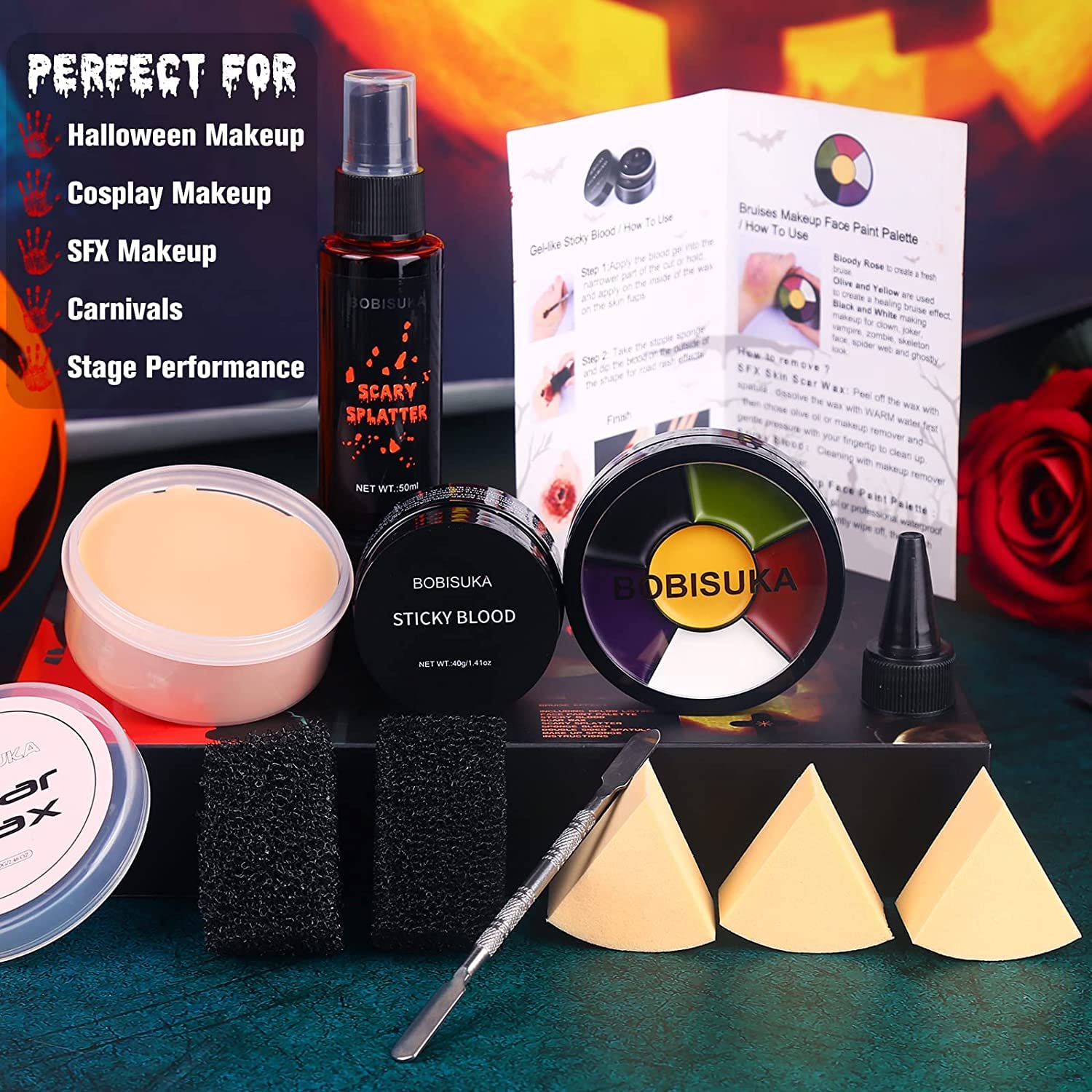 BOBISUKA Demonic SFX makeup sponges for easy blending