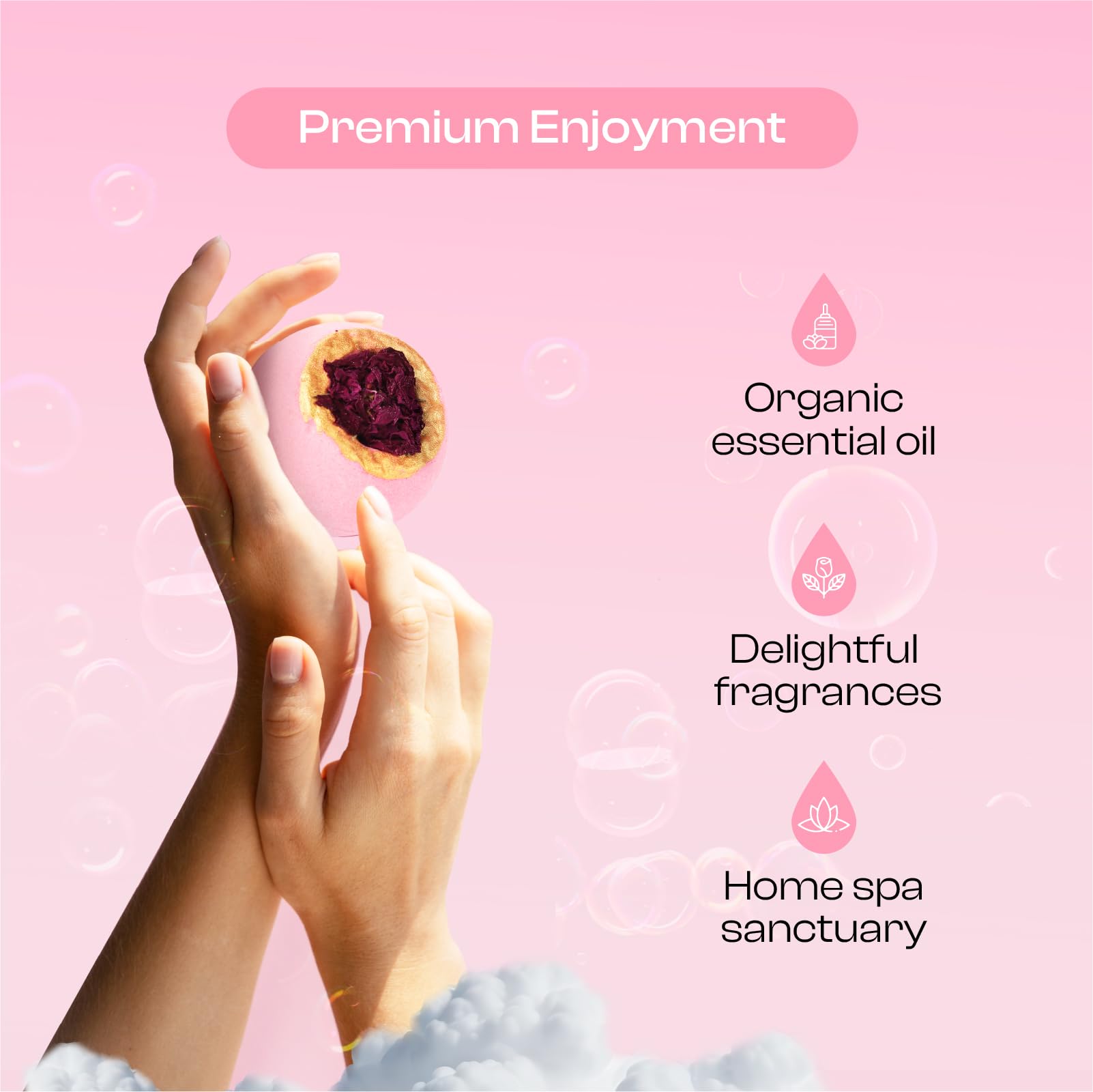 BoboSweeTree bath bombs rose real flowers inside for spa-at-home experience