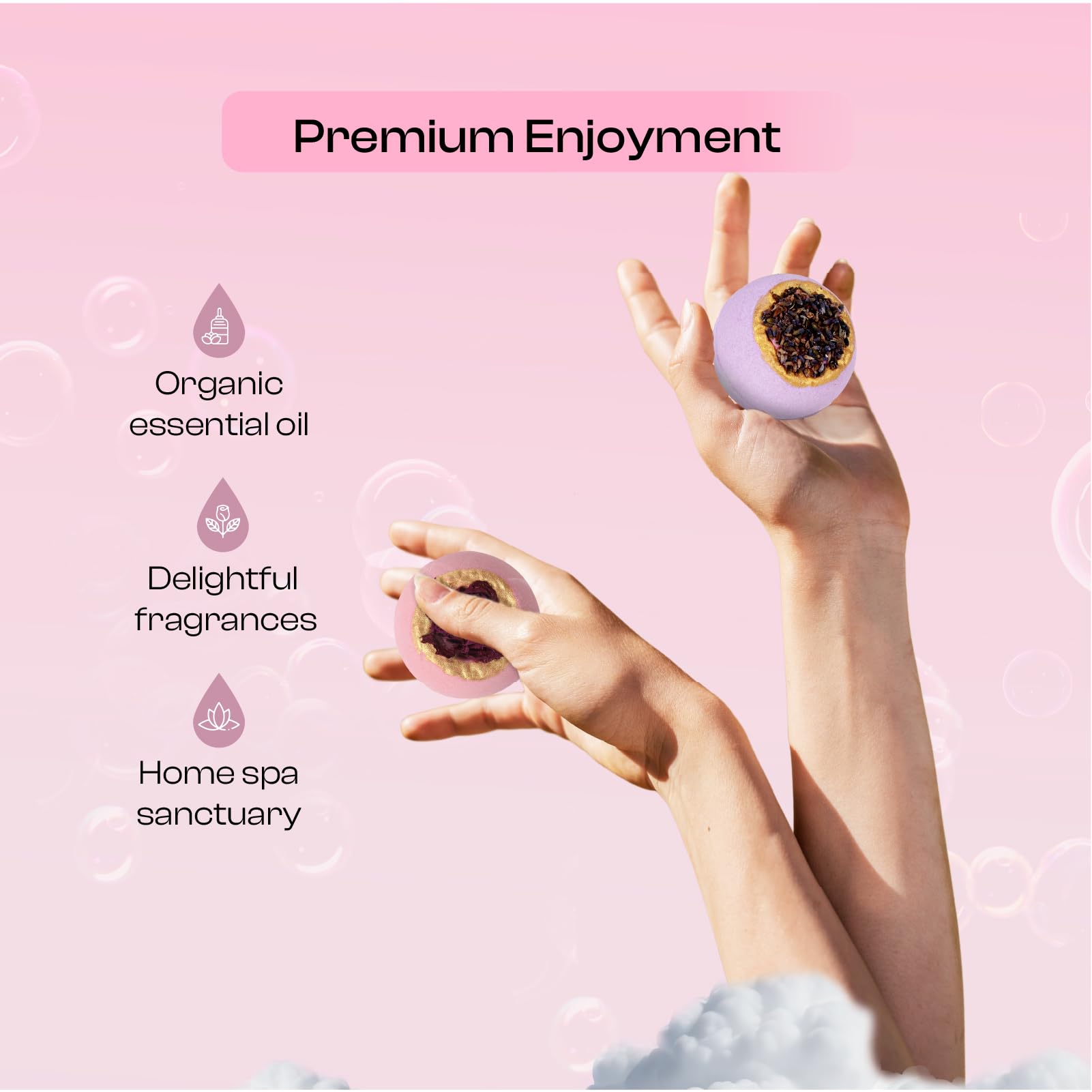 BoboSweeTree bath bombs water splash reveals fizz for a soothing home spa moment.