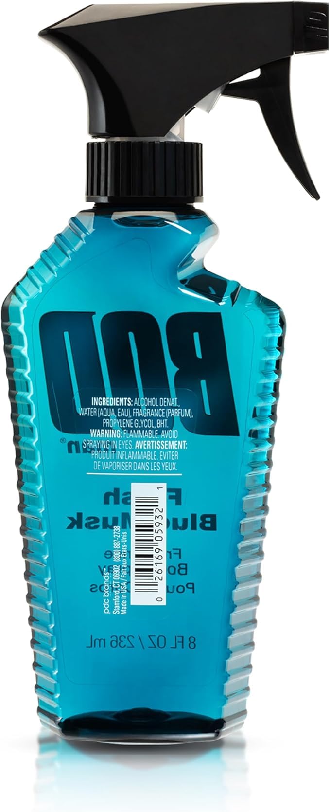 Bod Man Fresh Blue Musk bottle with label close-up emphasizes consistent scent identity