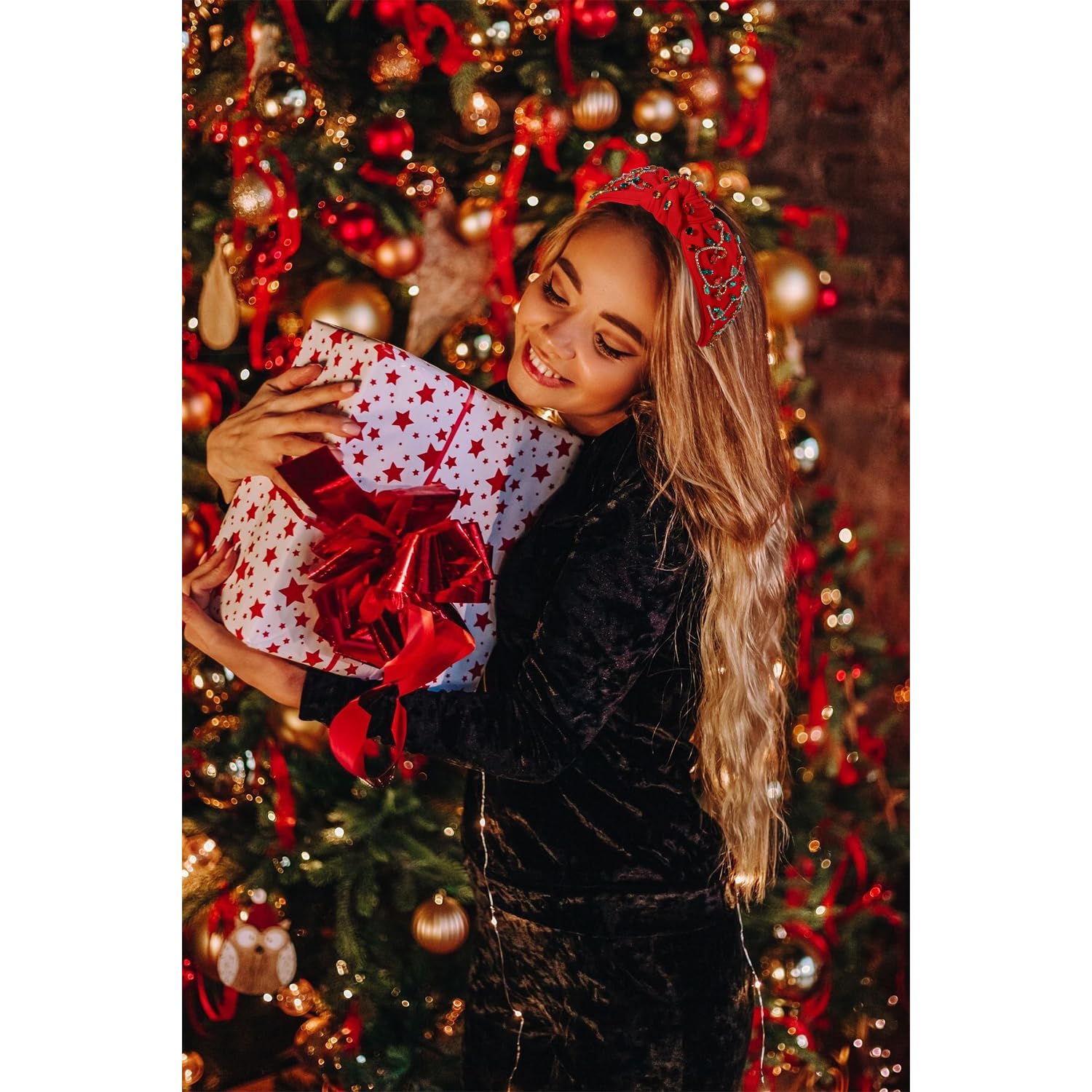 boderier Christmas headband comfortable base band keeps hair tidy during celebrations