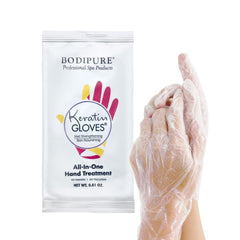 Bodipure hand mask gloves closeup with non-greasy formula for at-home pampering