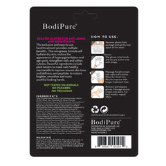 Bodipure Hand Mask Keratin Gloves during application for deep hydration.