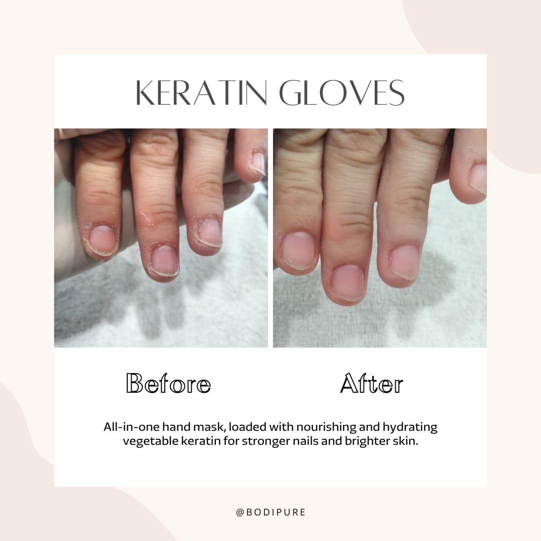 Bodipure Hand Mask Keratin Gloves support nail health and growth.
