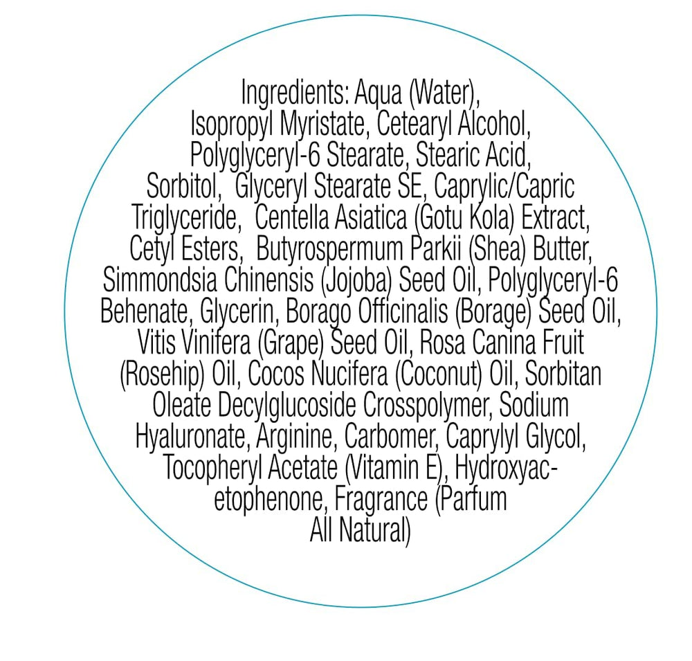 Body Boost Milk & Honey Stretch Mark Butter ingredients panel highlights gotu kola and rosehip for skin support.