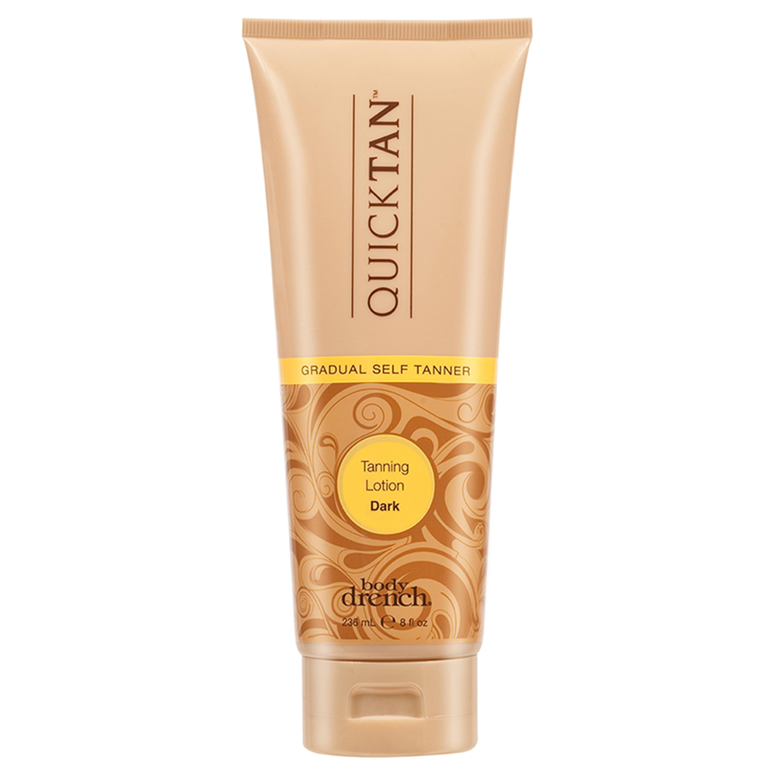 Body Drench Quick Tan bottle shown for convenient sunless tanning at home