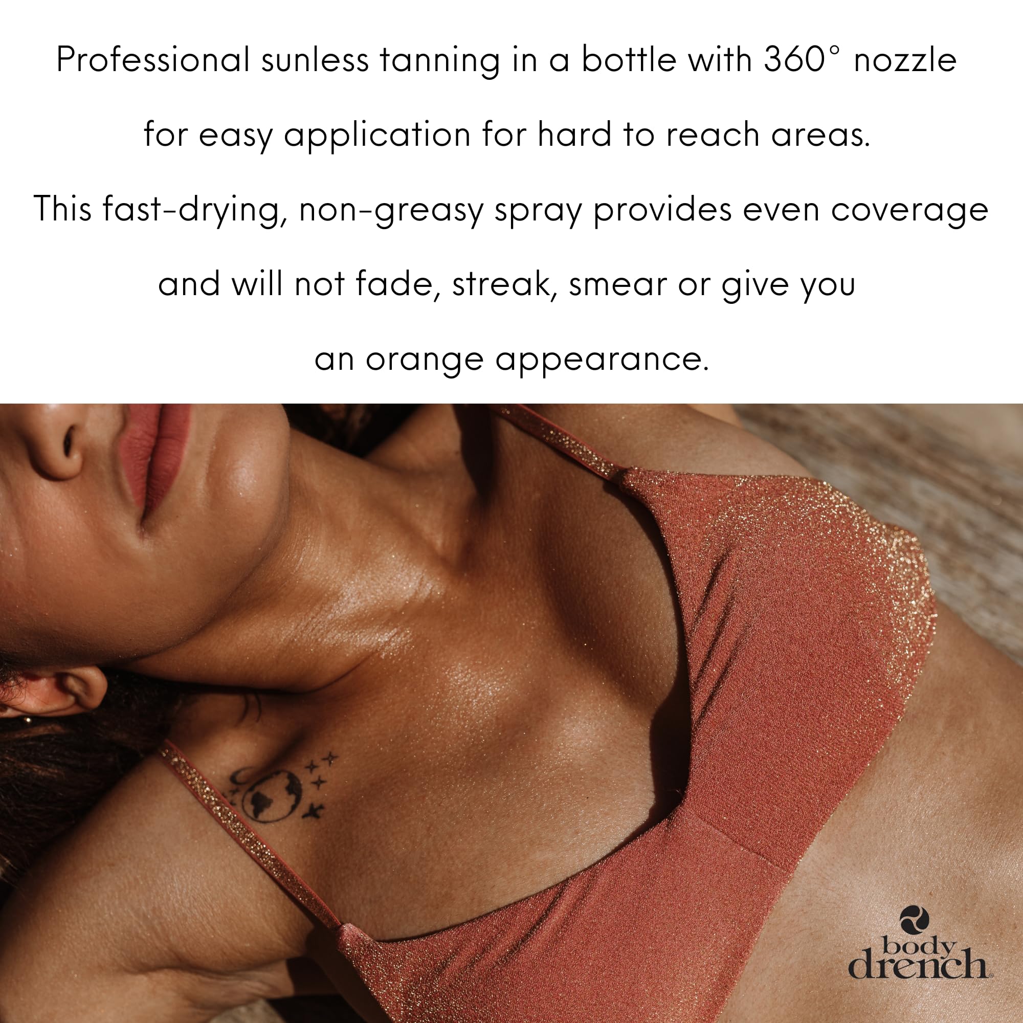 Body Drench Quick Tan bronzed skin glow appears quickly and develops in 3-5 hours