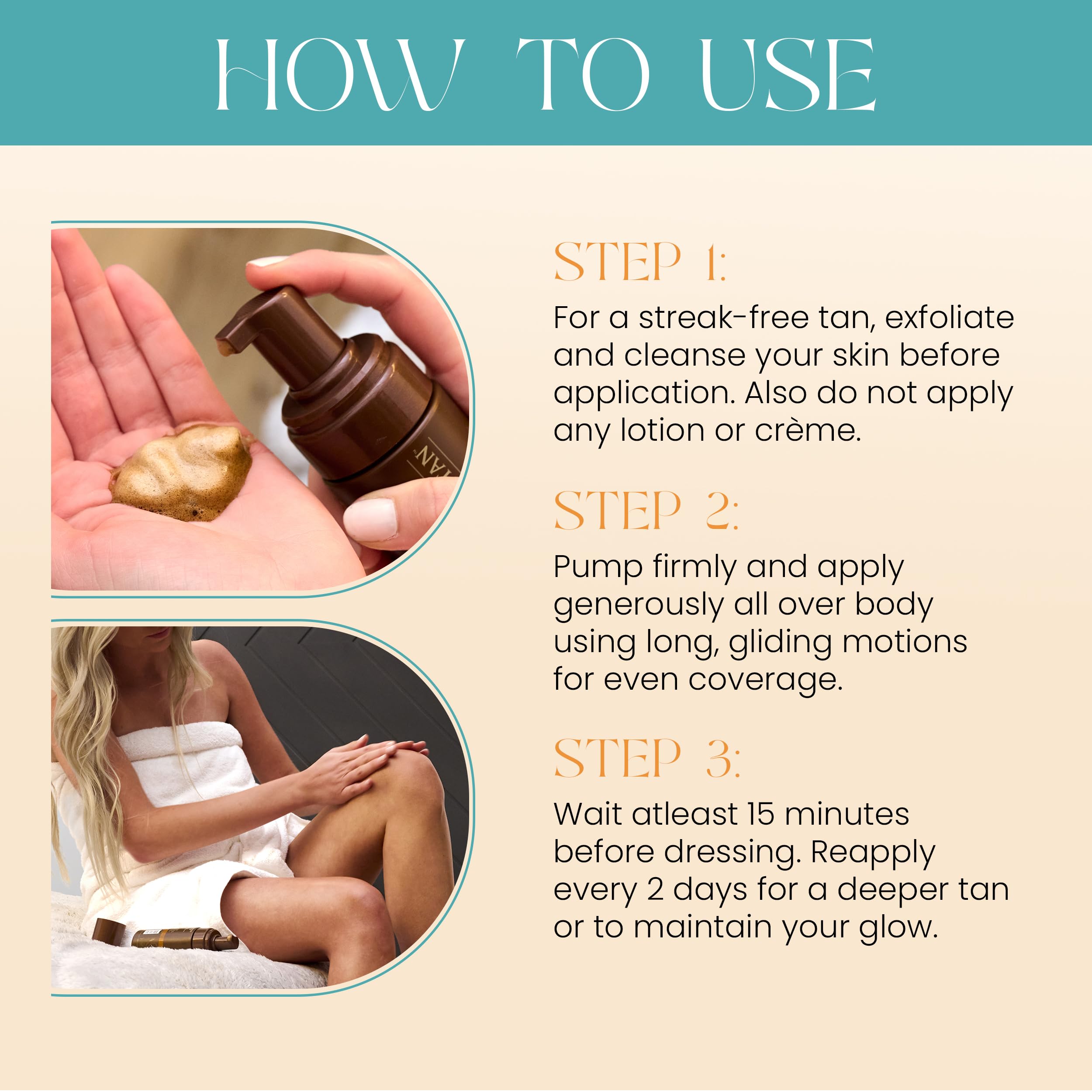 Body Drench QuickTan bottle emphasizing cruelty-free, mineral oil-free formula and chocolate scent.