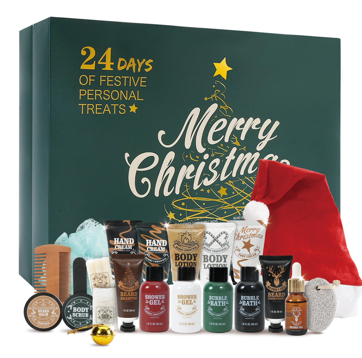 BODY & EARTH 2025 Advent Calendar box front for festive grooming countdown