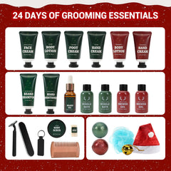 Body & Earth Advent Calendar 2025 beard oil bottle, supports tame beard and hydrated skin.