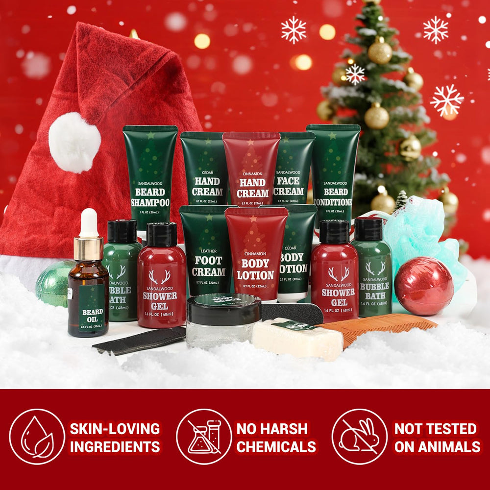 Body & Earth Advent Calendar 2025 body wash and shampoo bottles, refreshing daily cleansing routine.