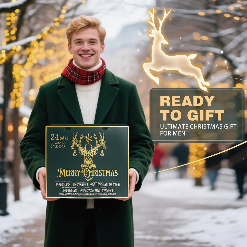 BODY & EARTH Advent Calendar 2025 festive reindeer packaging makes a thoughtful gift.